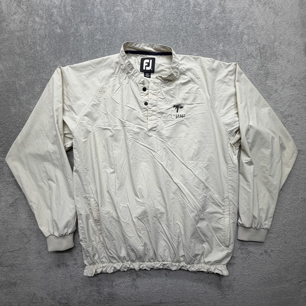 FootJoy Jacket Mens XL Beige Lightweight Pullover Windbreaker Cypress Ridge Golf
